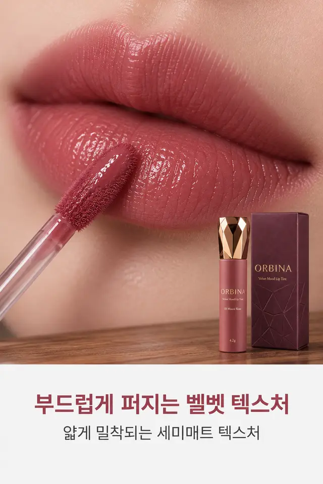 화장품 · 오르비나 벨벳무드 립틴트 발림